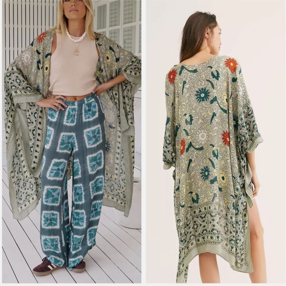 Free People Magic Dance Kimono Green Tea Combo (One Size) - Picture 11 of 12